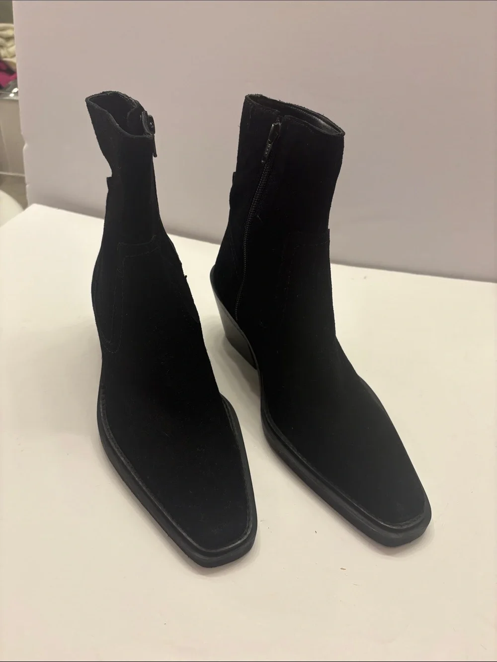 Women's Black Suede Ankle Boots